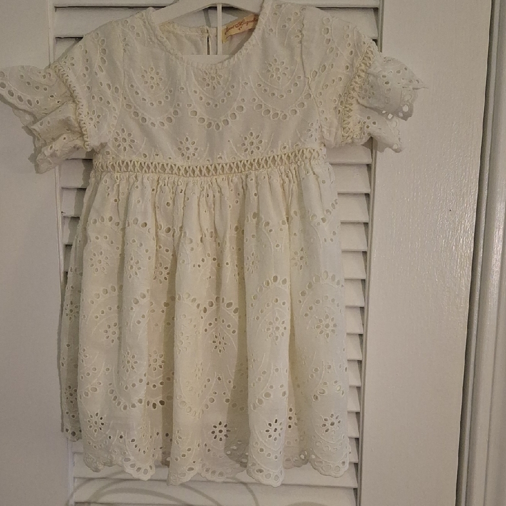 Magnolia Cream Embroidered Dress Size 4T